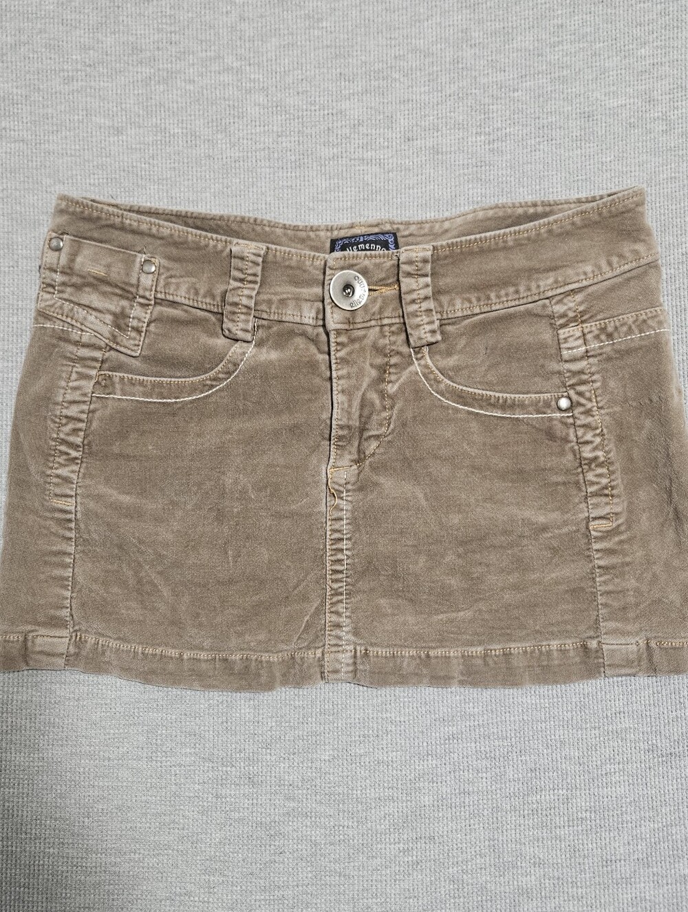 Vintage Elle Menno Classic Corduroy Mini Skirt in Taupe Size 5